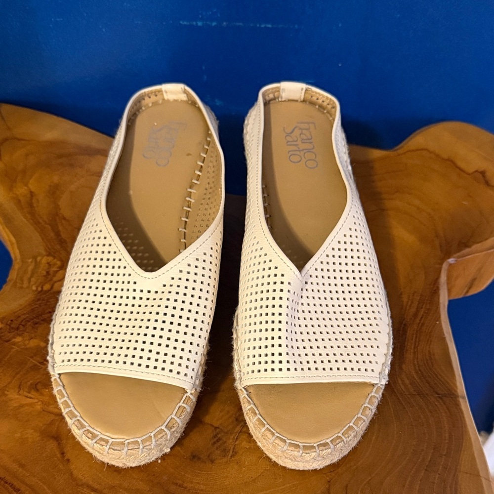 Women’s Franco Sarto Paige 2 Espadrille Perforated Wedge Platform Sandals Sz 6.5